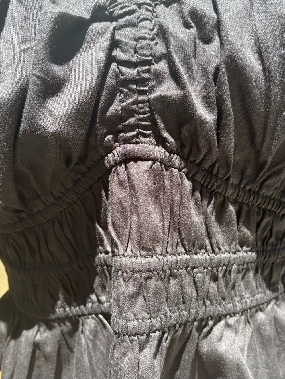 Old Navy Black Peasant-Style Puff Sleeve Blouse